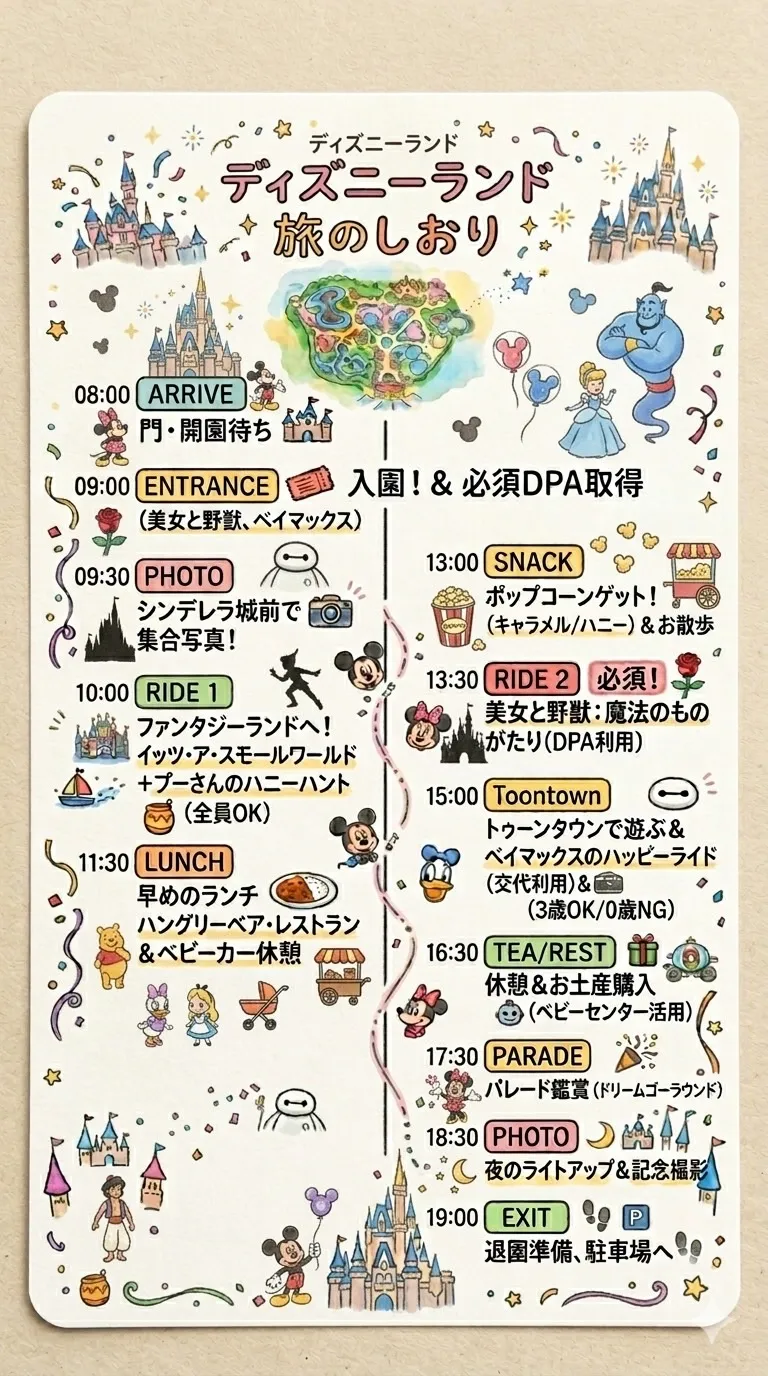 AIとの壁打ちをもとに作成したディズニーランド旅のしおり